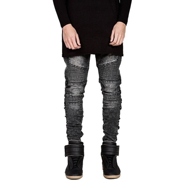Men Jeans Biker Jeans Fashion Hiphop Skinny Jeans For Men Streetwear Hip Hop Stretch Hombre Slim  Pants - LiveTrendsX