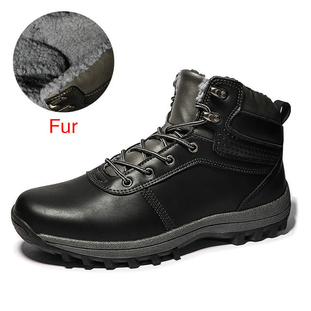 Winter Warm Men Boots Split Genuine Leather Fur Plus Men Snow Boots - LiveTrendsX