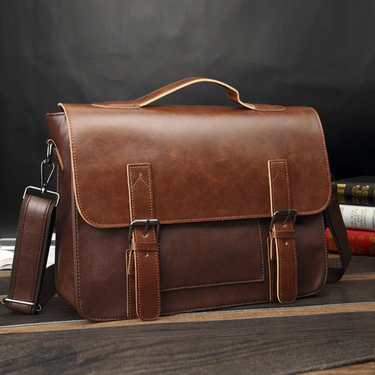 Crazy Horse Artificial Leather Business Handbag Laptop Briefcases for Men Leather Casual Men Bag Messenger Shoulder Bags Man - LiveTrendsX