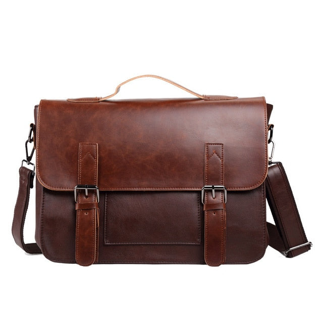 Crazy Horse Artificial Leather Business Handbag Laptop Briefcases for Men Leather Casual Men Bag Messenger Shoulder Bags Man - LiveTrendsX