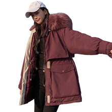 Load image into Gallery viewer, Long sleeve Coat Winter Jackets long heavy hair brought down jacket winter with thick coats hooded winter jacket - LiveTrendsX

