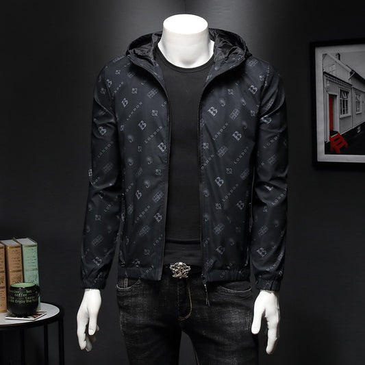 High Quality Autumn Designer Brand Men Hooded Jacket B Letter Embroidery Mens Jacket with Hat Outerwear Coat 4XL 5XL - LiveTrendsX