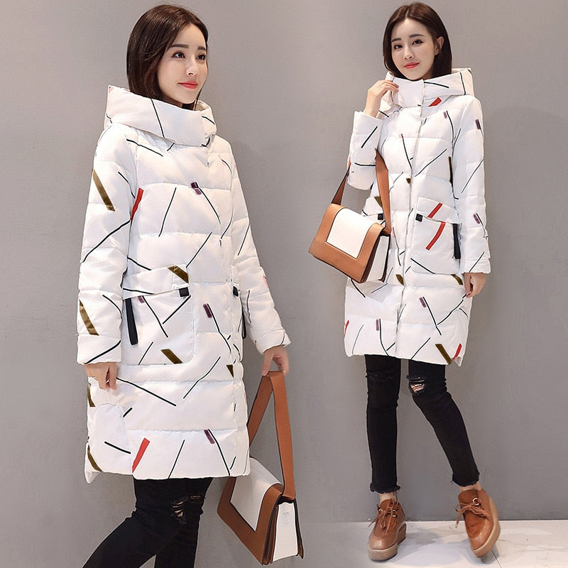 Elegant Long Sleeve Warm Zipper Parkas Women Jacket Office Lady New Fashion Winter Hooded Long Jacket Coat - LiveTrendsX