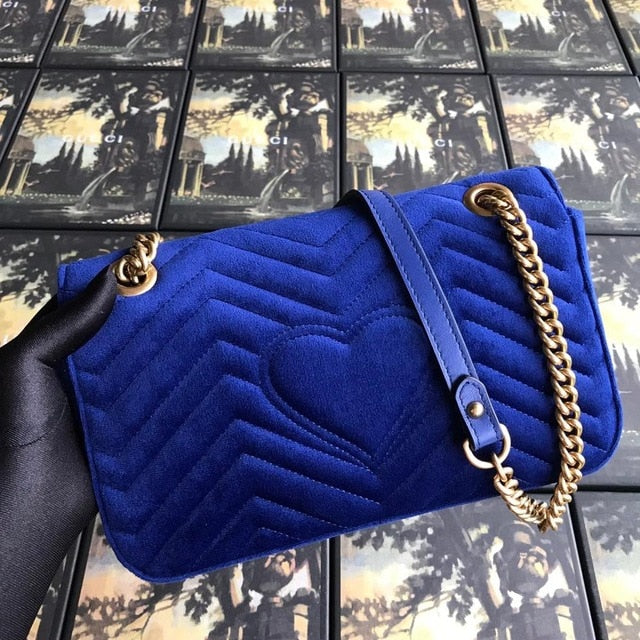 Luxury handbags women bags designer velvet high quality fashionable real famous gg chains bag for ladies satchels handbags - LiveTrendsX