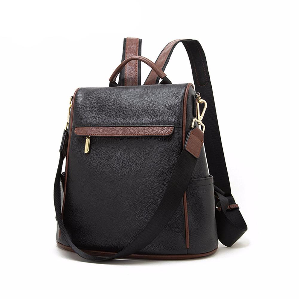 Backpack Genuine Leather Backpack Female Large Capacity School Bag Simple Shoulder Bags for Women 2019 Travel Bags - LiveTrendsX