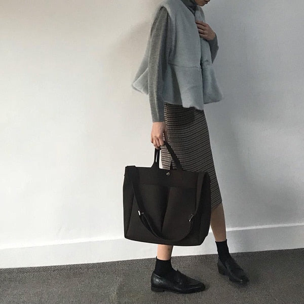 new Pu Leather laptop Bag Simple Handbags Famous Brands Women Shoulder Bag Casual Big Tote Vintage Ladies Crossbody Bags - LiveTrendsX
