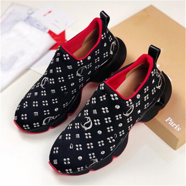 Genuine Leather Metal Rivets Studded Flat Shoe Women Trend Sneakers Women Casual Shoes Platform Trend Canvas Shoes - LiveTrendsX