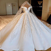 Load image into Gallery viewer, Luxury Cathedral Train Ball Gown Wedding Dresses Robe De Mariee Gorgeous Crystals Beads Wedding Gowns Vestido De Noiva - LiveTrendsX

