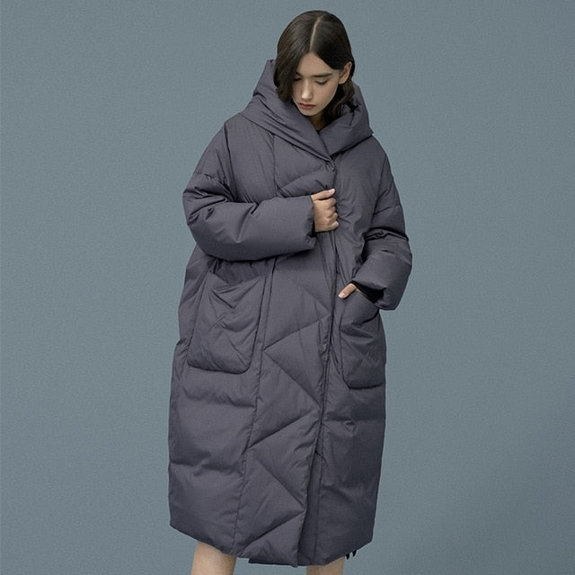S- 7XL plus size Winter oversize Warm Duck down coat female X-Long Down Warm Jacket Hooded Cocoon style thick warm Parkas - LiveTrendsX