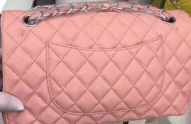 Luxury ladies handbag 2019 high quality leather caviar handbags famous designer gold chain silver chain female diagonal package - LiveTrendsX