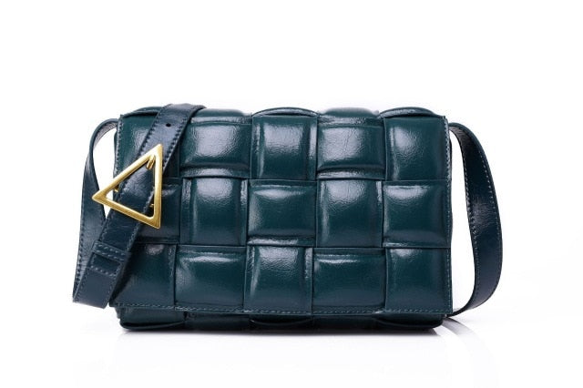 Women Handbags High Quality Genuine Leather Shoulder Bags Knitting Diamond Pattern Messenger Bags - LiveTrendsX