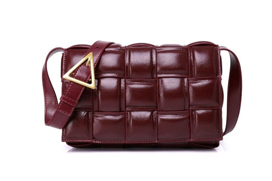 Women Handbags High Quality Genuine Leather Shoulder Bags Knitting Diamond Pattern Messenger Bags - LiveTrendsX