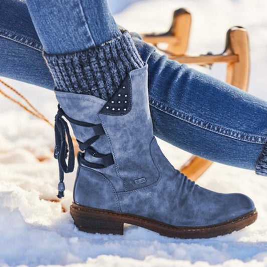 2020 Women Winter Mid-Calf Boots Flock Winter Shoes - LiveTrendsX