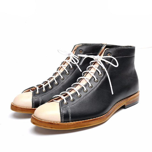 High-tooling boots men's Vintage boots men's derby retro shoes Chelsea fashion trend dress red black desert boots men - LiveTrendsX