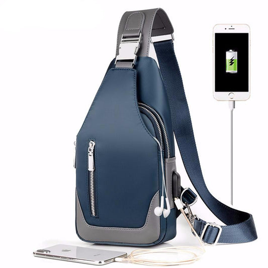 Men's Messenger bag shoulder Oxford cloth Chest Bags Crossbody Casual messenger bags Man USB charging Multifunction Handbag - LiveTrendsX