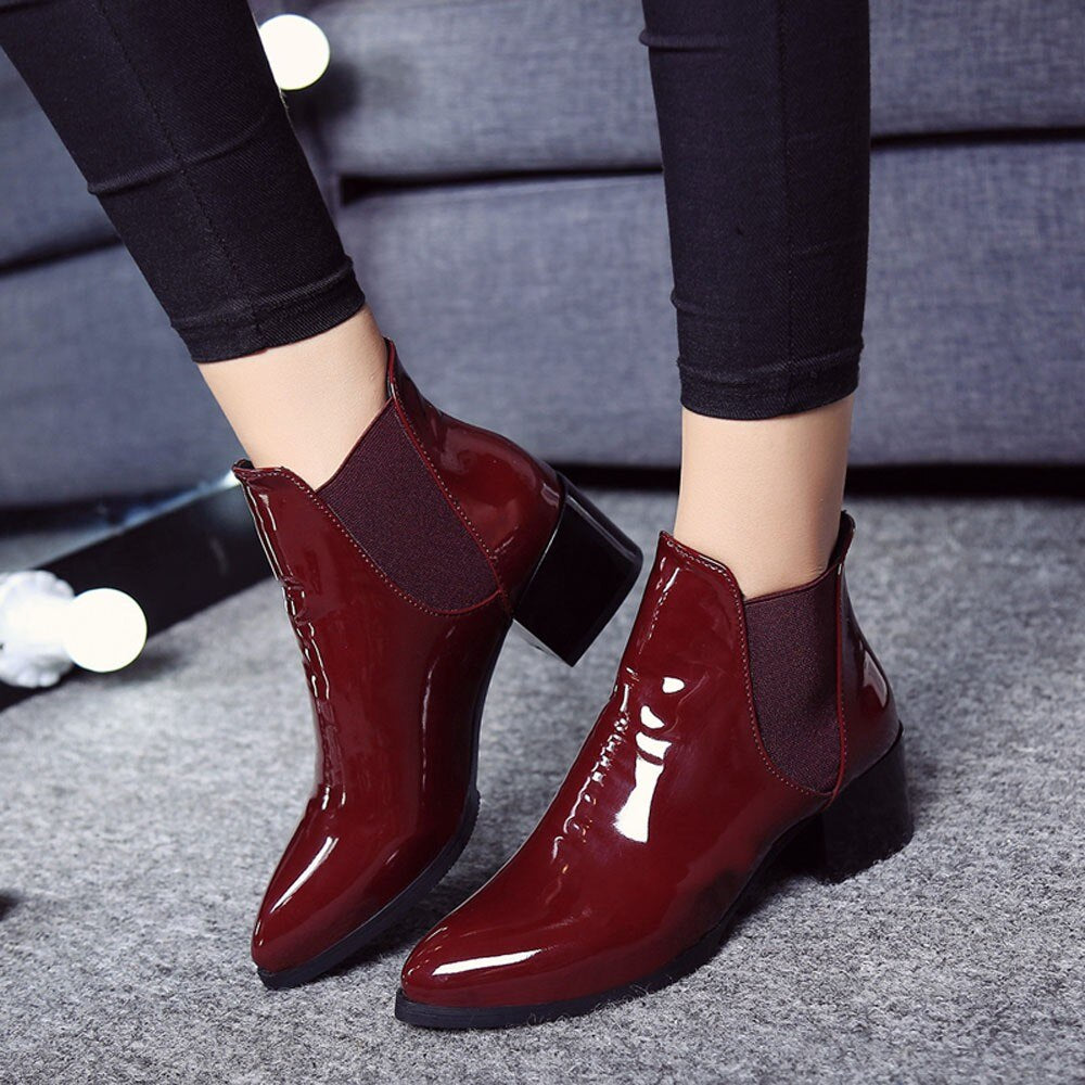 Women boots autumn winter new sexy fashion patent-leather - LiveTrendsX