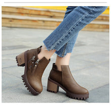 Load image into Gallery viewer, New Women Spring Ankle Boots  High Heel Boots Round Toe Martin Boots - LiveTrendsX
