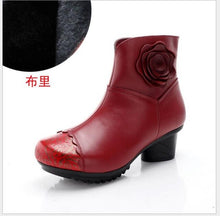 Load image into Gallery viewer, New Cow Leather Ankle Boots Handmade Lady Shoe Genuine Leather Winter Boots - LiveTrendsX
