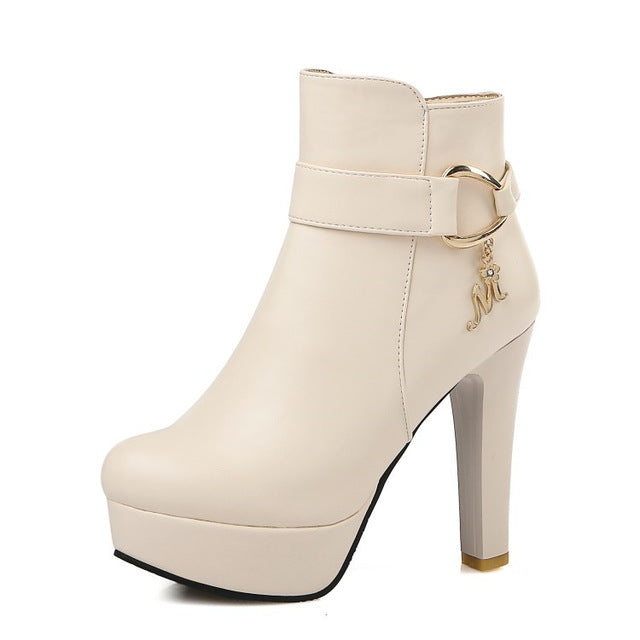 Fashion Ladies Platform Ankle Boots Women High Heel Shoes - LiveTrendsX