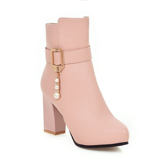 Spring Autumn Women Boots Casual Boots Shoes Women Solid Color High Heels - LiveTrendsX