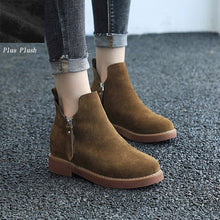 Load image into Gallery viewer, Autumn Winter Genuine Leather Boots Women Warm Casual Ankle Snow Boots - LiveTrendsX
