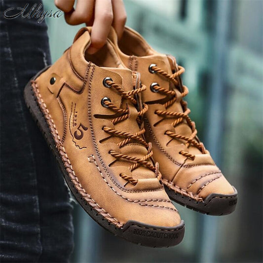 New Fashion PU Leather Autumn Casual Shoes Men Handmade - LiveTrendsX