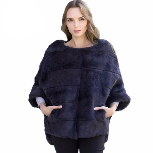 Newest Rabbit Fur Coat Bat sleeved Fur Jacket Women's Autumn and Winter Natural Pink Short Loose Mink Real Fur Coat Female - LiveTrendsX