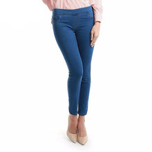 Load image into Gallery viewer, Autumn Winter minimalist Women Denim Skinny Stretch Fake Front Pocket Medium Waist Washed Blue Slim Elastic Lady Jeans - LiveTrendsX
