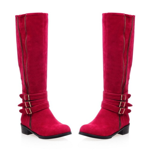 European foreign female leisure knee-high boots boots 924 students low to side with the size of the code - LiveTrendsX