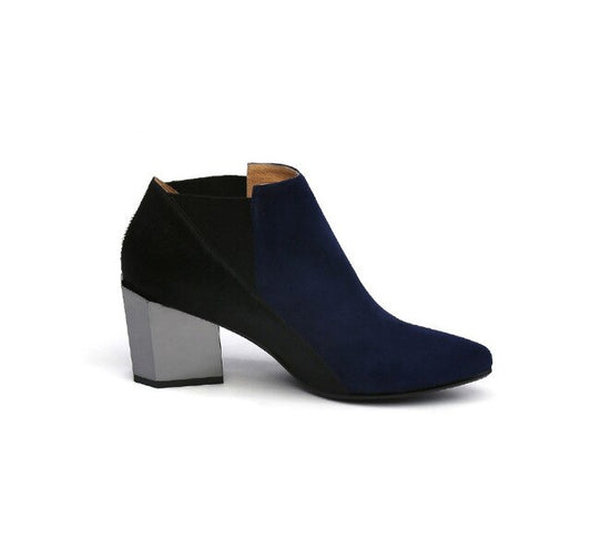Women mixed color chelsea boots pointed toe ankle boots - LiveTrendsX