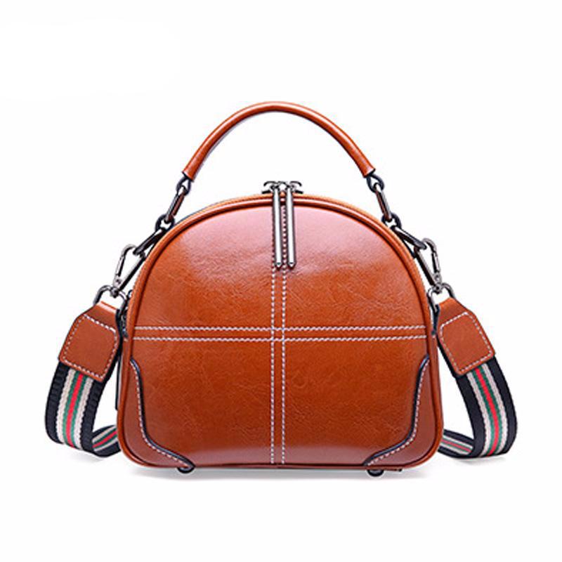 Real Leather Handbag New 2019 Fashion Handbag Korean Version Broadband Messenger Bag For Female Shoulder Bag - LiveTrendsX