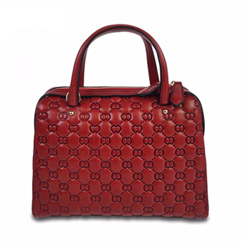 Women Genuine Leather bags 2019 New fashion luxury handbags women Embossed Flowers bag women leather shoulder handbags - LiveTrendsX