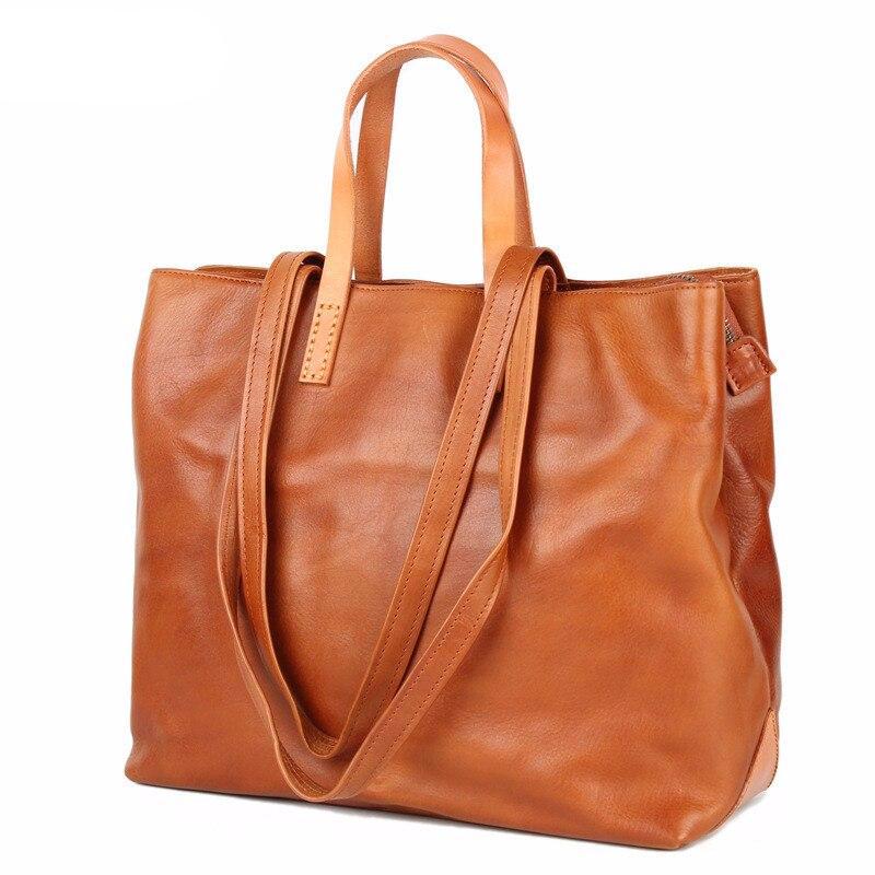 New Genuine leather women handbags top layer leather female large capacity retro casual shoulder messenger bags - LiveTrendsX