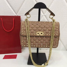 Load image into Gallery viewer, Luxury real leather Women Rivet bag High quality Famous crossbody Female Messenger Handbag Shoulder Designer ladies totes - LiveTrendsX
