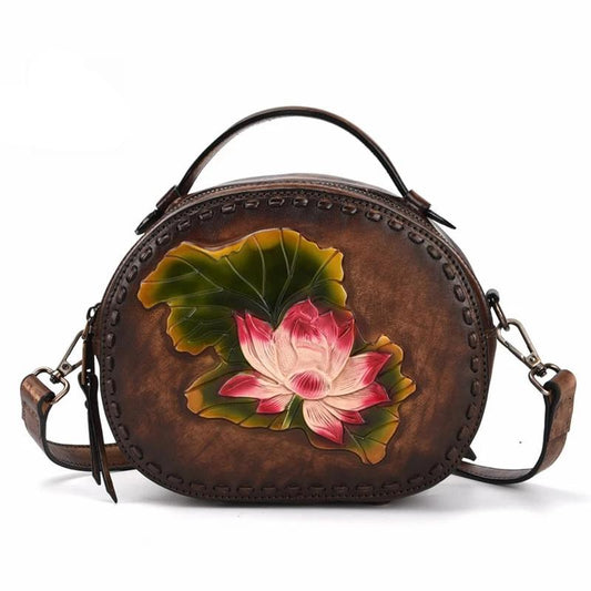 Handmade quality single Shoulder fashion Women's Bag Hand-polished luxury first layer leather handbags - LiveTrendsX