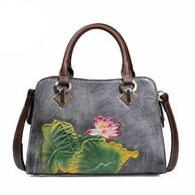 Load image into Gallery viewer, Fashion style  floral lady doctor Handbags genuine leather luxury designer single shoulder Bags - LiveTrendsX
