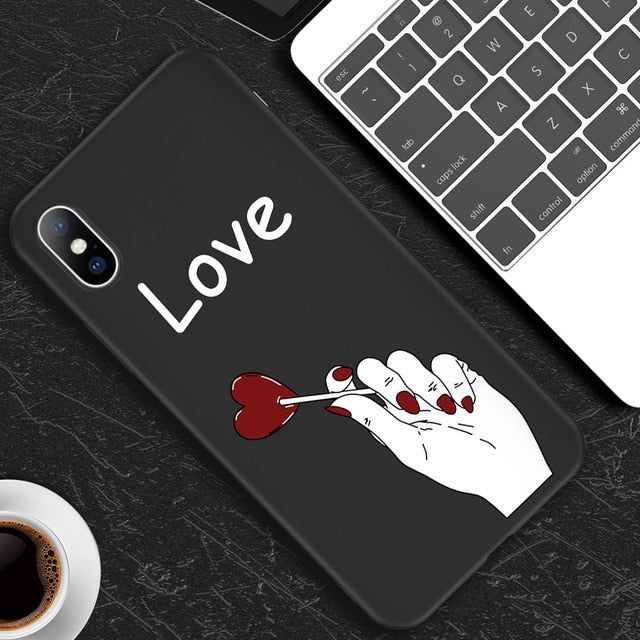 Lovebay Phone Case For iPhone 11 Pro Max 6 6s 7 8 Plus X XR XS Max 5 5s SE Fashion Abstract Art Lover Face Soft TPU Back Cover - LiveTrendsX