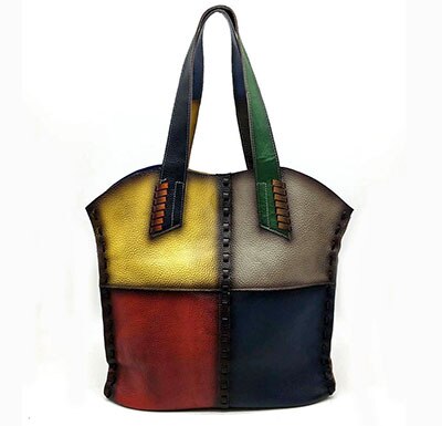 Random Color Vintage Genuine Leather Handbags Women Large Totes Female Bolsa Feminina Shoulder Bags Lady - LiveTrendsX