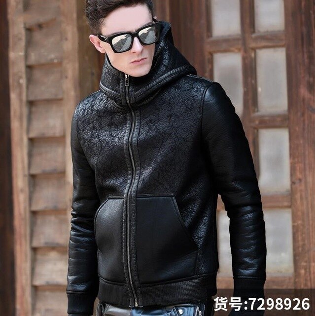 New arrival Men's Winter Fur one coat Slim thick men's leather jacket high quality Male Winter Bomber Jackets Outerwear - LiveTrendsX
