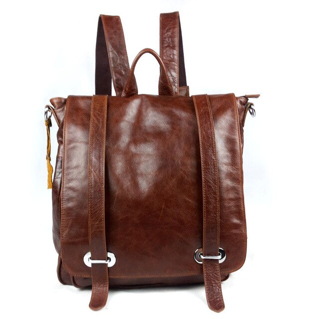 Luxury fashion Women backpacks Genuine Leather Shoulder Bag Wholesale Casual female Bag Tide Head Oil Wax backpack - LiveTrendsX