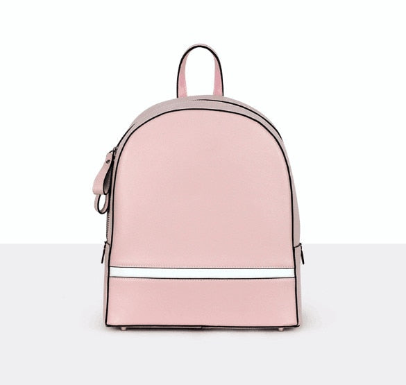 Genuine leather women small calf skin backpack outdoor leisure bag - LiveTrendsX