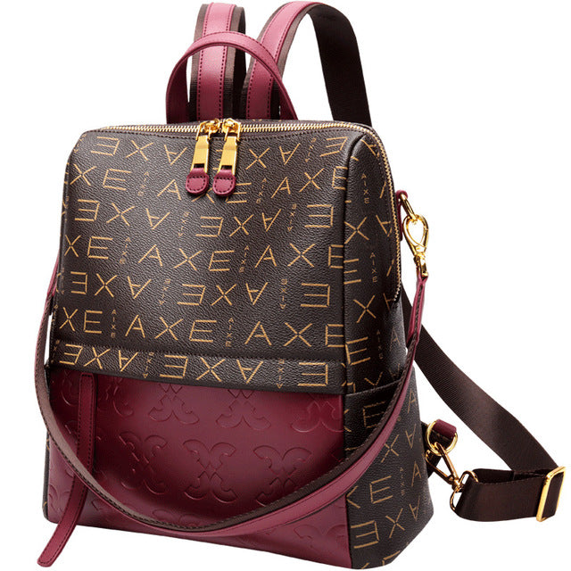 New Leather Women's Backpack Backpack Backpack Women's Multi-functional Three-purpose Bag Leather Backpack - LiveTrendsX