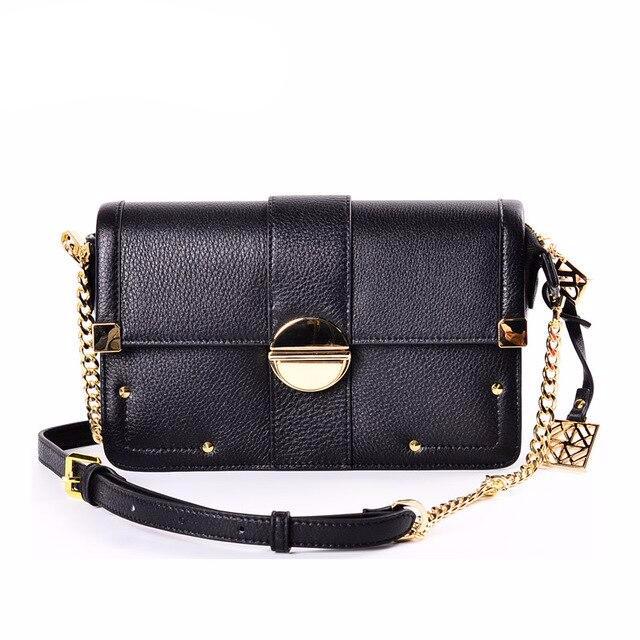 Genuine Leather Handbags for Girls Bag with Chain Leather Shoulder Bag Ladies Handbags Purse Women Bolsa Feminina - LiveTrendsX