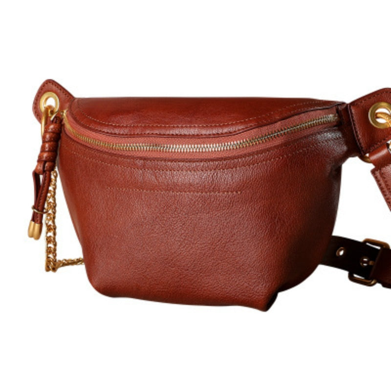 Women bag 2019 New fashion handbag retro trend chest bag top layer leather wild single shoulder diagonal handbag - LiveTrendsX