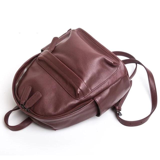 Full cowhide backpack female Korean fashion handmade leather new college wind wild shoulder bag - LiveTrendsX