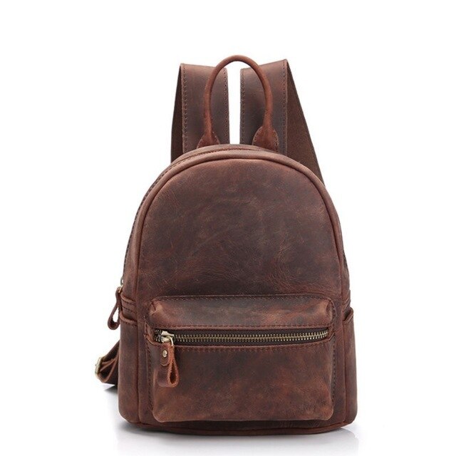 New Vintage Mini Size Women Genuine Leather High Quality Cowhide Small Backpack Ladies Travel Bag 2019 Casual Girl School Bag - LiveTrendsX