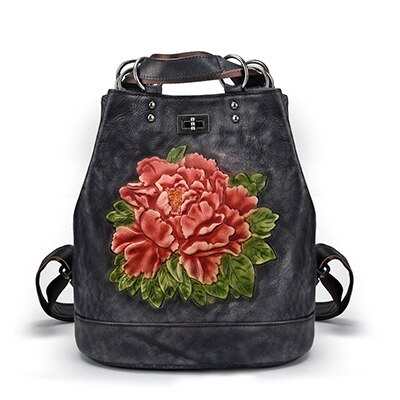 New leather retro shoulder bag multifunctional backpack single shoulder casual fashion women's bag - LiveTrendsX
