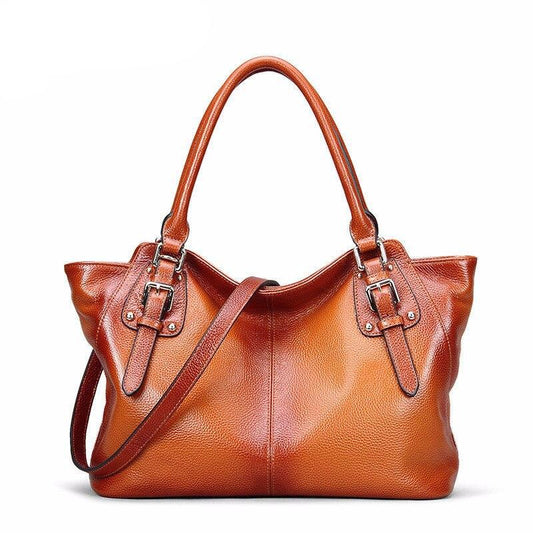 Women Vintage Handbags Genuine Leather Shoulder Bag European And American Large Capacity Casual Handbag Tote Bags - LiveTrendsX