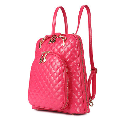 Women Backpack Korean Genuine-Leather Travel-Bag Female Fashion All-Match Rivet Leisure - LiveTrendsX