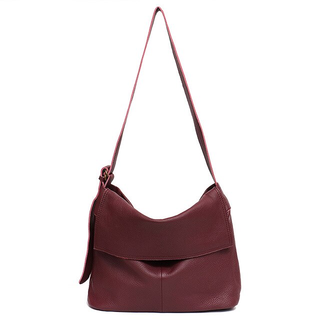 High Quality Italian Leather Messenger Bag Women Casual Flap Shoulder Bag Ladies Luxury Leather Handbag Femal Large Crossbody - LiveTrendsX